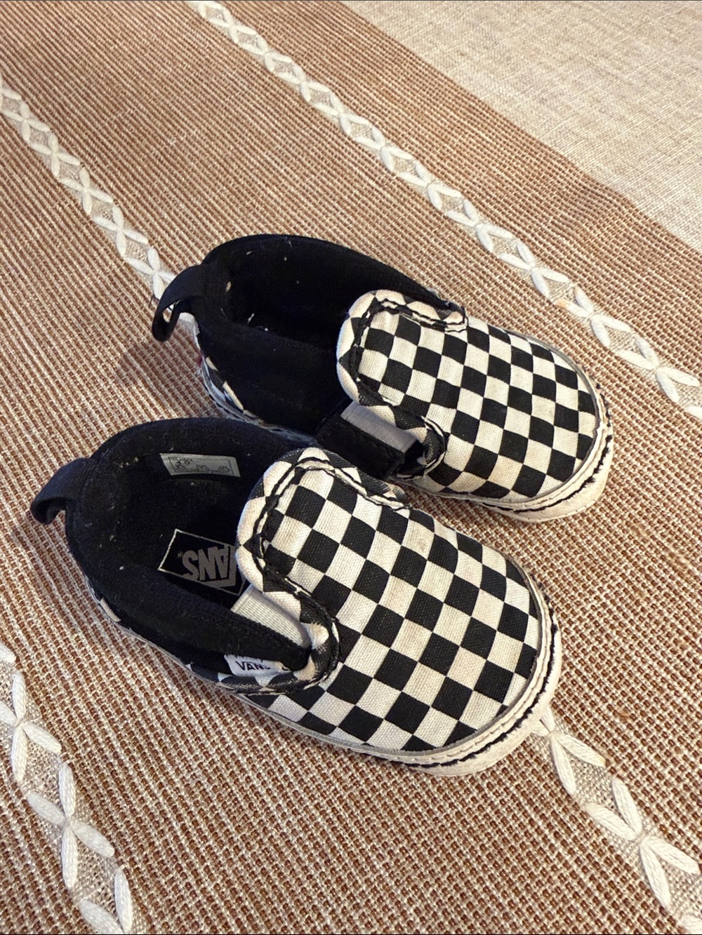 Vans Kids Slip-On Sneakers - Black & White Checkerboard baby 4